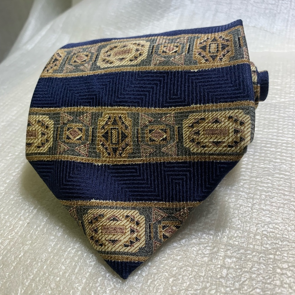 Raphaël Italian 100% Silk Ties Necktie Roma Milano Multicolor Blue,Brown L 58 W4